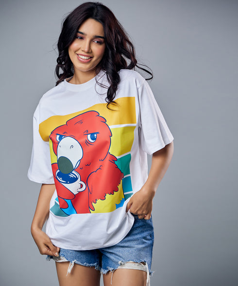 Coffee Drinking Rico Oversized Tshirt